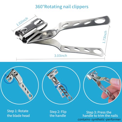2026 Toenail Clipper for Thick Toenails, Seniors Nail Clipper Set Black Out