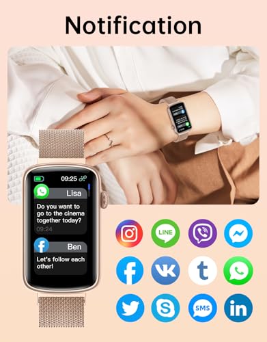 RUIMEN Fitness Tracker, Fitness Watches for Women Men with Heart Rate Monitor Blood Oxygen Sleep Tracker Pedometer, 1.47" Smart Watch Step Calorie Counter for Android iOS IP68 Waterproof (Gold)