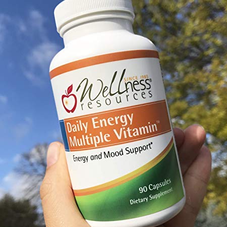 Wellness Resources Daily Energy Multiple Vitamin - 90 Capsules - Methylated Daily MTHFR Multivitamin Without Iron - Vitamin B12, Folate, & Bioavailable B Vitamins - Best Supplement for Energy & Mood 90 Count (Pack of 1)