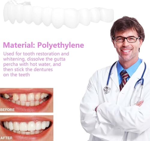 2 Pairs, Temporarily Adjustable for Men and Women, Regain Confidence Smile(White)