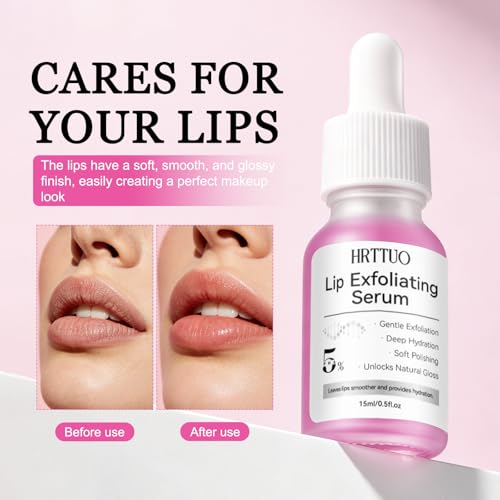 PHA 5% Exfoliating Lip Serum – Gentle Overnight Lip Exfoliator & Hydrating Lip Treatment for Soft, Smooth, Healthy-Looking Lips – For Women with Dry, Flaky Lips in Daily Skincare Routine