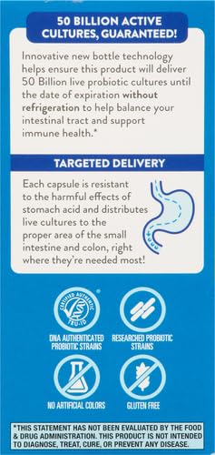 Nature's Way Extra Strength(1) Fortify Probiotic,Probiotics for Digestive Health,Prebiotics,50 Billion Live Cultures,Digestive & Immune Health Support*,30 Capsules,(Pack of 2) 30 Count (Pack of 2)