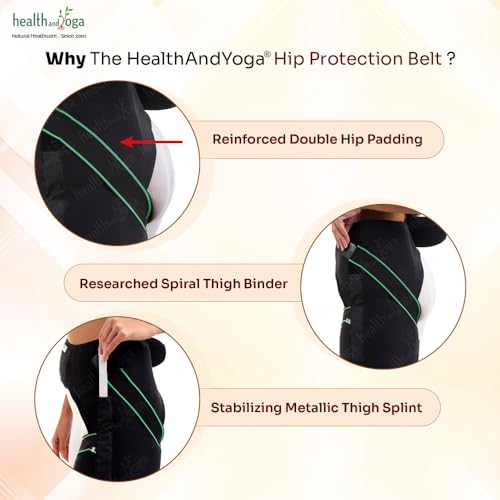 SoulGenie HealthAndYoga™ Extra Padded Hip Protection Belt-Pioneering Design Binder Support Brace to Reduce Falls, Hip Fracture, Injury-Rehab Aid for Post-Surgery Recovery-Free Size, Unisex (Left) Left