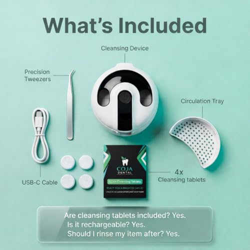 Cleansing Pod PRO + UV | Rechargeable Ultrasonic Retainer Cleaner Machine | 48kHz Ultrasonic Dental Pod for Mouthguard, Dentures & Aligners | 3 Cleaning Modes | Tablets Included Arctic White