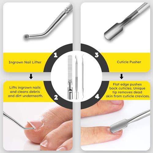 Nail Clippers for Seniors, Heavy Duty Long Handle Ingrown Toenail Clippers Angled Head 6pcs
