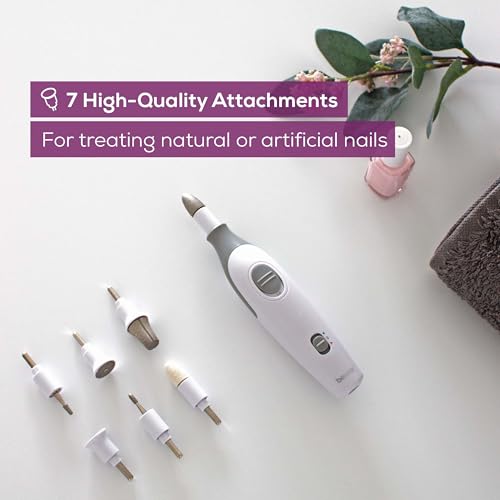 Beurer MP32 Electric Nail Drill with 7 Attachments, Manicure/Pedicure Set with 2-Speed Levels & Dual Rotation for Salon-Quality Nail Care at Home, Including Storage Case MP32 - 7 piece Set
