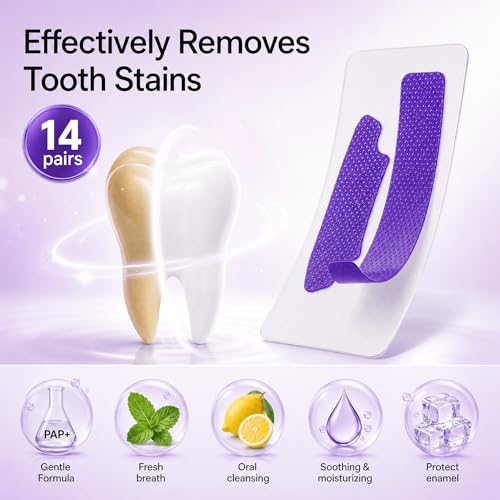 Purple Teeth Whitening Strips, 14 Treatments, Pap, Peroxide-Free