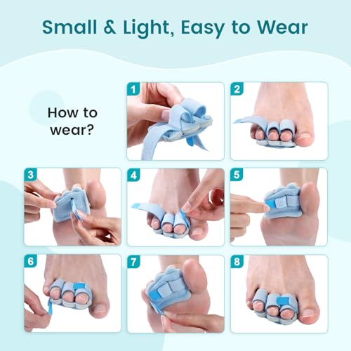 Hammer Toe Straightener Corrector Splint Brace for Women fit 2nd 3rd and 4th Toes - (L-Blue) - 1 Pair L Blue