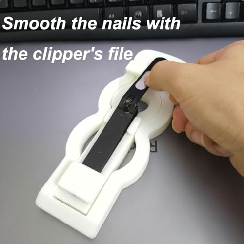 One-Handed Nail Clippers for Elderly or People with a Limb Difference or One-Sided Weakness, Such as Stroke Survivors to Cut Nails Independently (Black) Black