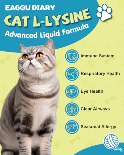 Hairball Remedy for Cats - Cat Hairball Treatment + L-Lysine for Cats, Cat Lysine Drops, Immune Support Supplement