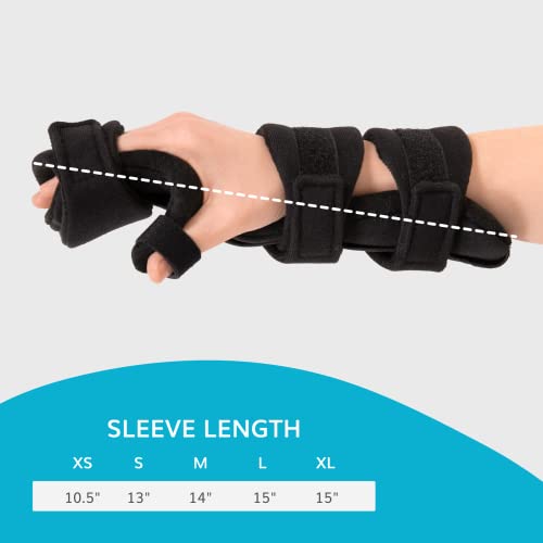 BraceAbility Soft Resting Hand Splint - Stroke Brace Right or Left Hand Immobilizer for Finger Contractures, Post-Surgery Recovery, Carpal Tunnel Syndrome, Ulnar Nerve Damage Relief (M - Right) Medium Right