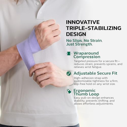 Adjustable Wrist Brace for Pain Relief, Carpal Tunnel & Tendonitis Support – Ergonomic Compression, Breathable & Anti-Slip Design, Fits Left & Right Hand, Ideal for Sports, Gaming & Office Use Purple One Size 1