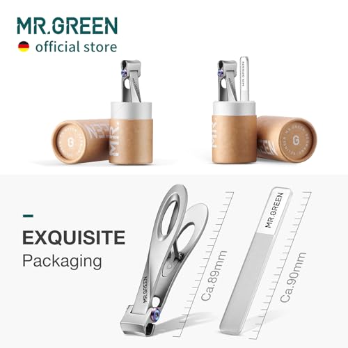 MR.GREEN Nail Clippers Wide Jaw Opening Stainless Steel Fingernail Clipper Thick Hard Toenail Cutter Manicure Scissors Tools (Nail Clipper (Large)) Nail Clipper (Large)