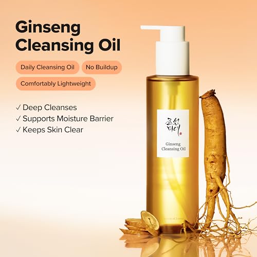 Beauty of Joseon Ginseng Cleansing Oil Waterproof Makeup Remover for Sensitive, Congested-Prone Facial Skin. Korean Skin Care for Men and Women, 210ml, 7.1 fl.oz 7.1 Fl Oz (Pack of 1)