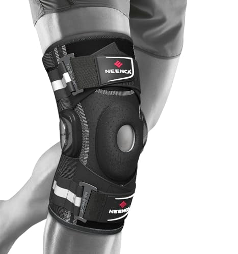NEENCA Professional Knee Brace, Hinged Knee Support for Women & Men Relief Medium Black - Single