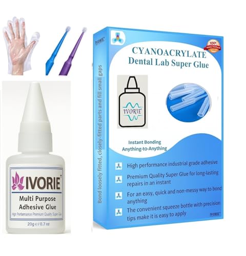 Super Glue Adhesive Instant Bonding Cyanoacrylate Acrylic - Dental Laboratory Tools (Transparent Clear Color - 20gr) Transparent Clear Color - 20gr