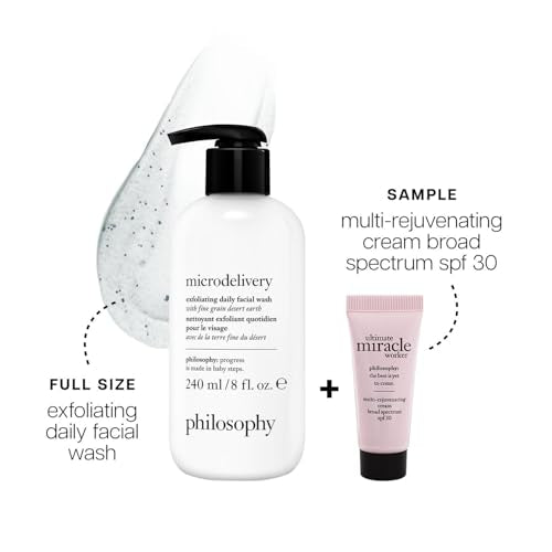 philosophy microdelivery exfoliating daily facial wash - with fine grain desert earth & gentle amino acids - scrubs away impurities & dead skin cells to alleviate dryness and rough texture 8.24 Fl Oz (Pack of 1)