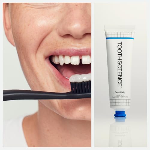 Sensitivity Toothpaste 5-in-1 Fluoride Formula Helps Relieve Sensitivity & Provides Cavity Protection, Naturally Flavored with Peppermint Oil, Free of Dyes & Alcohol (Fresh Mint, 3.4 oz)