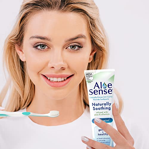 Naturally Soothing Toothpaste for Sensitive Teeth and Gum Care with Aloe Vera, Allantoin & Fresh Mint Flavor, Gentle & Natural, ADA Approved (5-oz, 3 Count) 5 Ounce (Pack of 3)