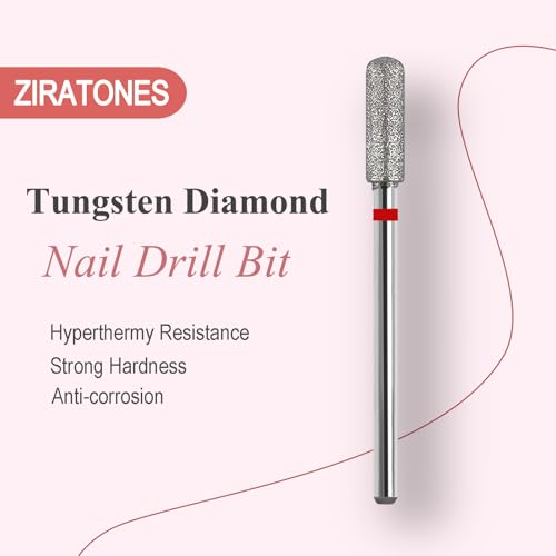 Cuticle Nail Drill Bit, Pro Diamond Cuticle Bits for Nails Nail Buffer Bit Nail Trimer, Under Nail Cleaner Cuticle Remover Nail Prepare for Nail Salon Manicure(Round Top Barrel-Fine) Mold 3-F