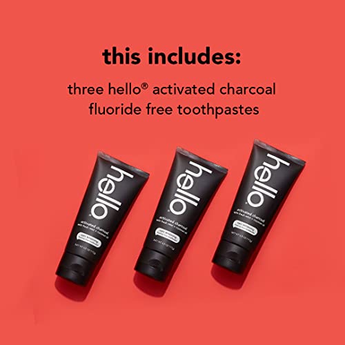 Hello Activated Charcoal Toothpaste, Fluoride Free with Activated Charcoal & Mighty Multitasker Fluoride Toothpaste, 8-in-1 Toothpaste with Minty Flavor, Anticavity