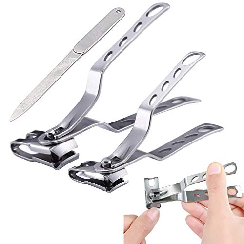 3 in 1 Nail Clippers with 360 Degree Rotating Head Upgraded, Sharp Toenail Clippers for Men Thick Toenails/Nails for Seniors, Precision Spin Snips, Toe Nail Clipper, Cutter, Trimmer, File