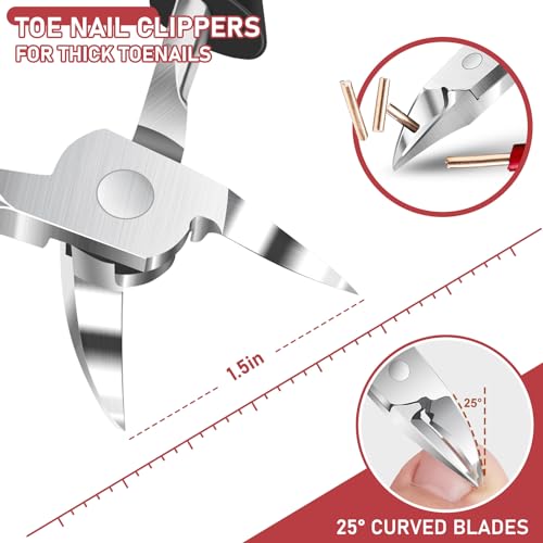 Toenail Clippers for Thick Toenails with Wide Jaw Opening