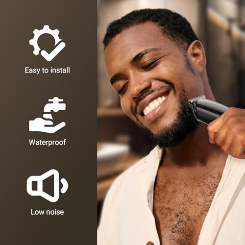 Rechargeable Beard Trimmer for Men: 𝟏𝟐-in-1 Grooming Kit Dark Black