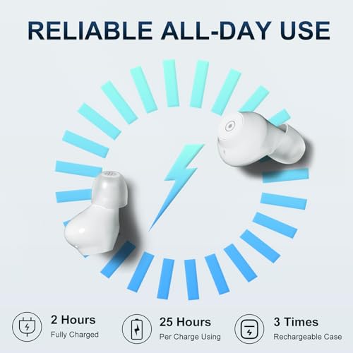 JINGHAO Rechargeable Digital Hearing Aids for Seniors Adults In-Ear Discreet Design, In-Ear Touch Control Automatic Noise Cancellation, Volume Levels, 4 Scene Modes, 120H Long Battery