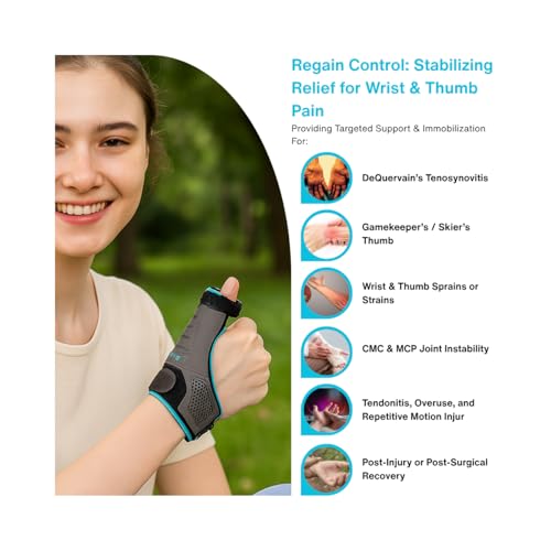 XPT Thumb Brace | Stabilizing Support for Gamekeeper’s Thumb, De Quervain’s Tenosynovitis & Arthritis Relief | Adjustable Compression with Aluminum Stay | Seamless Heat-Pressed Design | Fits Left & Right Thumb | Large