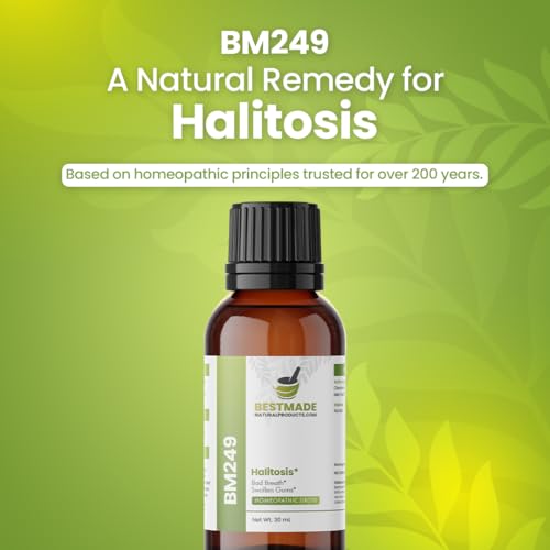 Bestmade Natural Products Halitosis, Natural Remedy for Bad Breath BM249 - Helps Improve Oral Health, Reduce Smelly Breath & Restore Healthy Bacteria in The Mouth, 30 mL Drops Drop