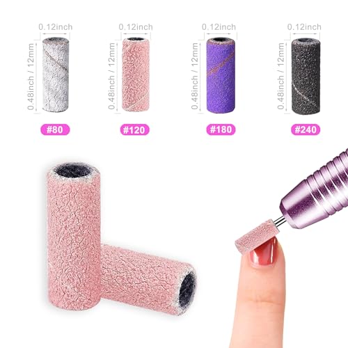 80 Pcs Small Sanding Bands for Nail Drill 80#120#180#240#
