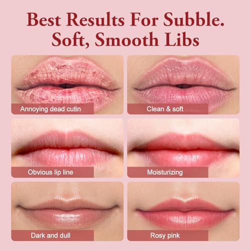 Strawberry Lip Scrub And Mask Set, Sugar Exfoliator Lip Scrub For Dark Lips To Lighten, Lip Care Kit, Sleeping Lip Mask, 1.4 oz / 2-piece