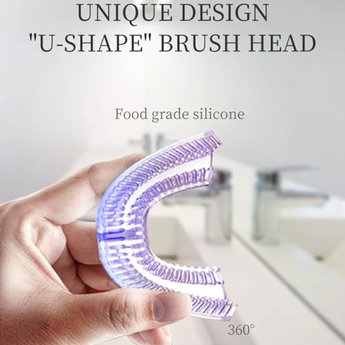 Aimery Automatic Toothbrush U Shaped Toothbrush for Adults 360° - Ultrasonic U-Electric Toothbrushes for Teeth Whitening - Wireless Charging & LED Light - Waterproof IPX7
