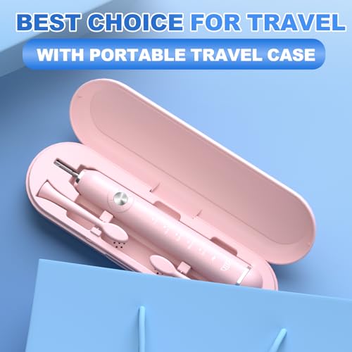 JTF Electric Toothbrush for Adults with 5 Professional Modes & Smart Timer Pink