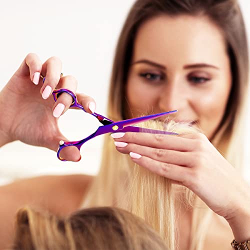 Professional Hair Cutting Scissors Sets Stainless Steel Barber Hairdressing Scissors Multifunctional Salon Thinning Scissors Straight Shears Tools Gifts for Mom Dad Friends (Purple) Purple