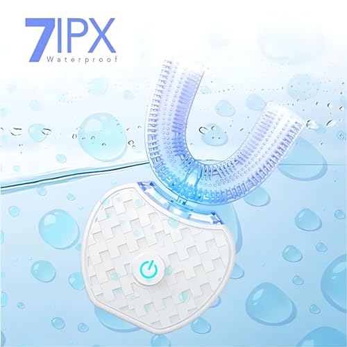 Aimery Automatic Toothbrush U Shaped Toothbrush for Adults 360° - Ultrasonic U-Automatic Toothbrushes for Teeth Whitening - Wireless Charging & LED Light - Waterproof IPX7 Certified