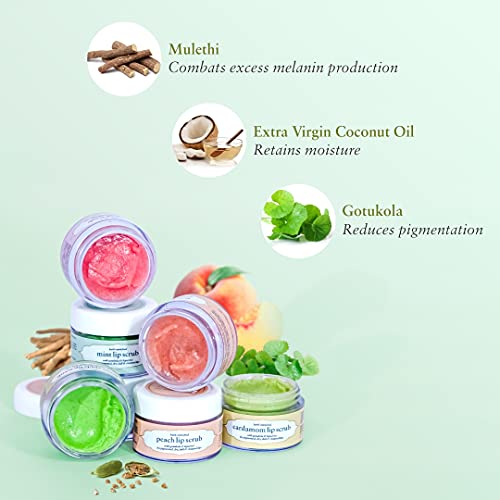 Just Herbs Organic Moisturizing Lip Scrub with Liquorice for Dry, Chapped & Smoker Lips - SLS & Paraben Free, Mint 15gm