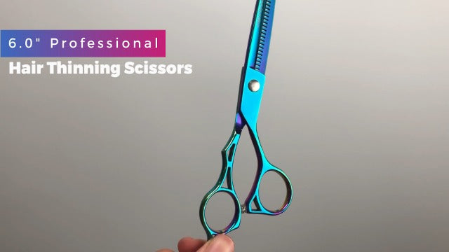 ROCOCO 6.0 Inch Hand Sharpened Hair Cutting Scissors Set with Case - Green B-green