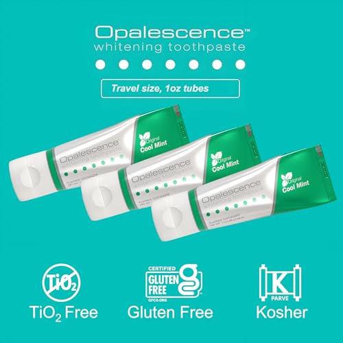 Opalescence Whitening Toothpaste, Travel Size 1 Ounce (6 Pack) Fluoride Teeth Whitening Toothpaste Travel Size, Original Mint Flavor, 402-6 1 Ounce (Pack of 6)