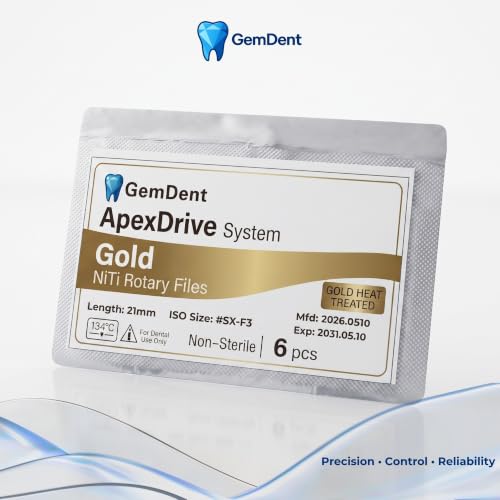 Assrorted PT Style Gold Heat Activated NiTi Endo Rotary Files Endodontic Dental 21MM #SX-F3 Assorted
