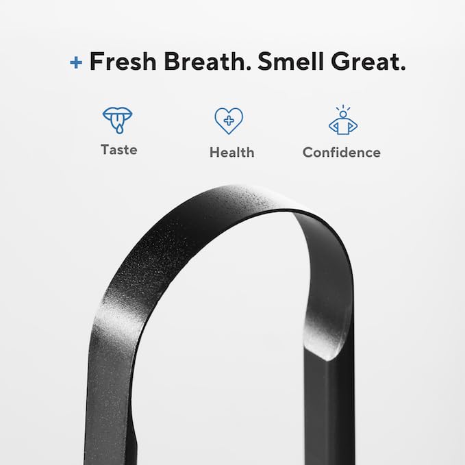 Tongue Scraper, Tongue Cleaner for Adults and Kids, Fights Bad Breath, Metal Tongue Scraper, Great for Oral Care, Oral Hygiene, Ayurveda Tongue Scraper, Hygiene Luxury Black Tongue Scraper. (2 Pack) 2 Pack