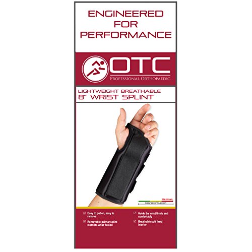 OTC Wrist Splint, Adult Support Brace, X-Large, 8 Inch (Left Hand) (Pack of 2)