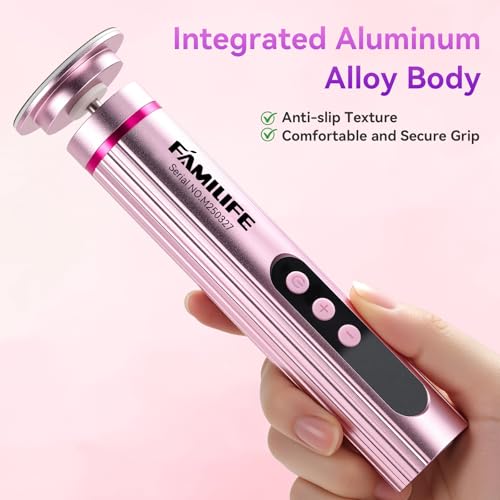 FAMILIFE Electric Foot File Callus Remover – Rechargeable Pedicure Tool with Display Screen, Replaceable Sandpaper Discs, Forward & Reverse Rotation, for Men and Women