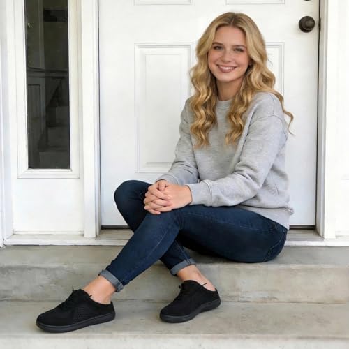 LeIsfIt Mules for Women Wide Slip-on Mule Shoes Breathable Walking Shoes Comfortable Backless Sneakers with Removable Sole 11 Wide Black