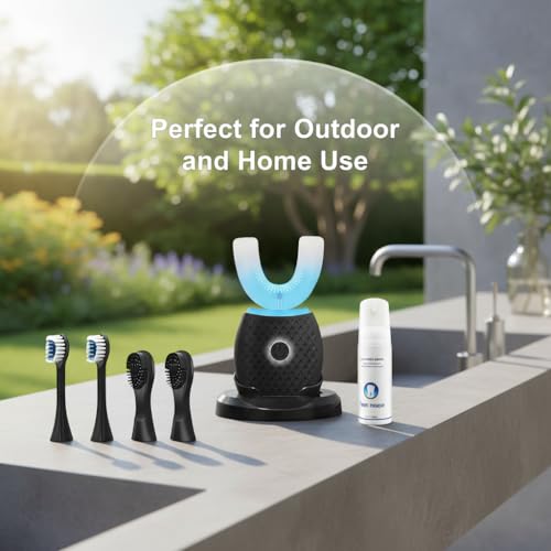 U-Shaped Electric Toothbrush – Comfort-Focused Design with Secure Grip for Daily Oral Hygiene at Home (Black)