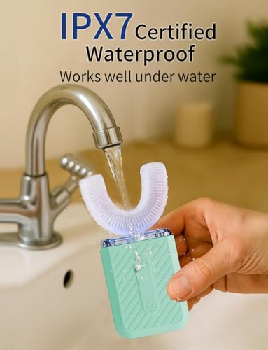 U-Shaped Electric Toothbrush for Adults, Electric Toothbrush with IPX7 Waterproof, U Shaped Toothbrush with 4 Clean Modes
