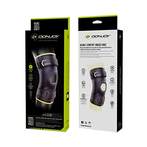 DonJoy Performance Bionic Comfort Hinged Knee Brace for Meniscus Injury & Sprained Ligaments - Wrap-Around Style Brace for Athletes and Active Users, Small/Medium Small/Medium (Pack of 1)