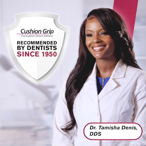 Cushion Grip Thermoplastic Denture Adhesive - Refits & Tightens Dentures 2 Pack