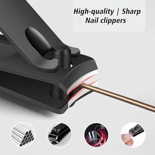 Manicure Kit for Men & Teen Boys, Nail Clipper Set Travel Grooming Gift Black